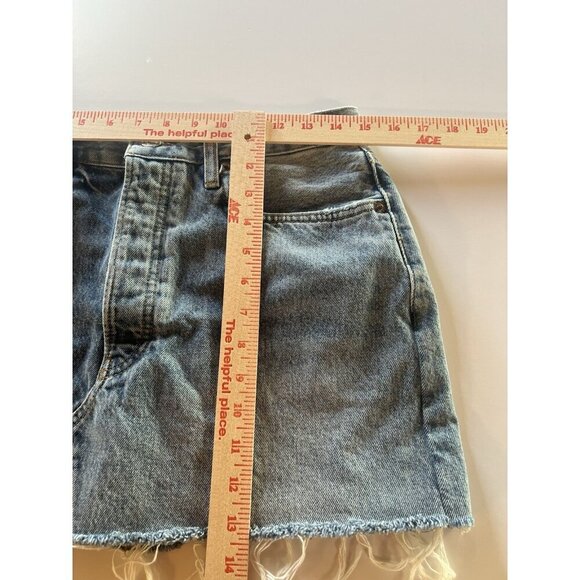 RE/DONE blue denim mini frayed edge cut-off skirt 28 festival western retro - Picture 9 of 12